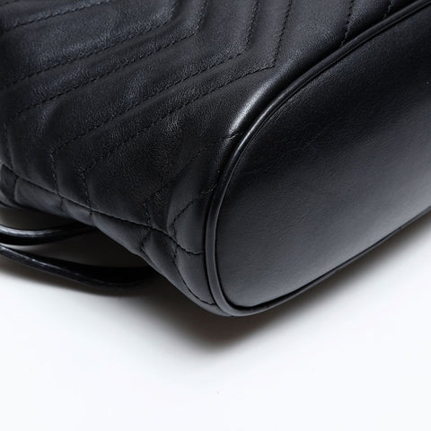 GUCCI Calfskin GG Marmont Leather Mini Backpack  Daypack black WS20669