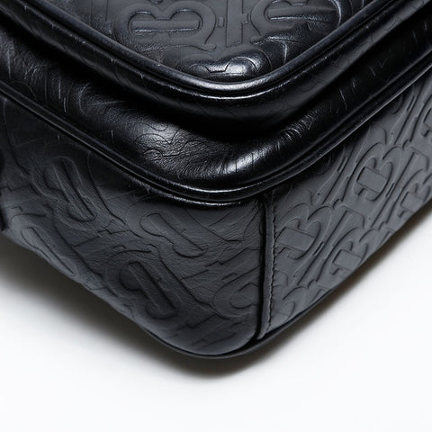BURBERRY Leather TB Monogram Shoulder Bag black WS20670