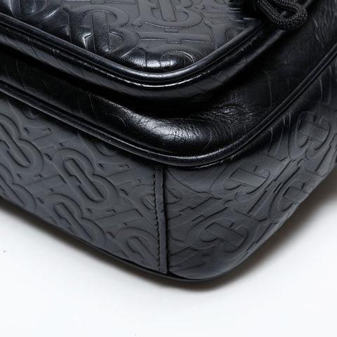 BURBERRY Leather TB Monogram Shoulder Bag black WS20670