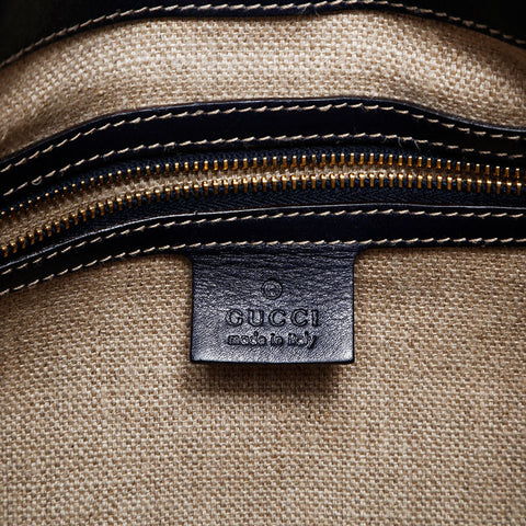 GUCCI Leather Jackie Shoulder Bag Navy WS20672