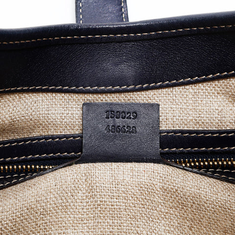 GUCCI Leather Jackie Shoulder Bag Navy WS20672