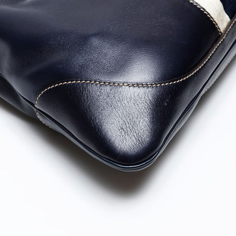 GUCCI Leather Jackie Shoulder Bag Navy WS20672