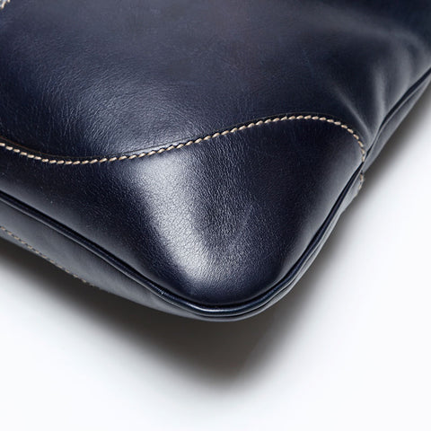GUCCI Leather Jackie Shoulder Bag Navy WS20672