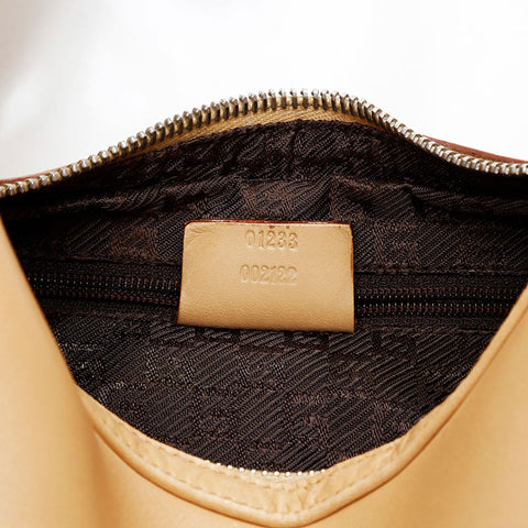 GUCCI Leather one belt hobo Shoulder Bag beige WS20673