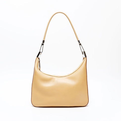 GUCCI Leather one belt hobo Shoulder Bag beige WS20673
