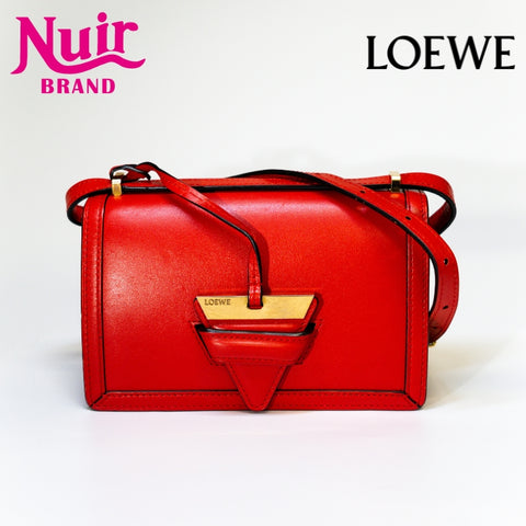 LOEWE Barcelona Leather Shoulder Bag Red WS20674