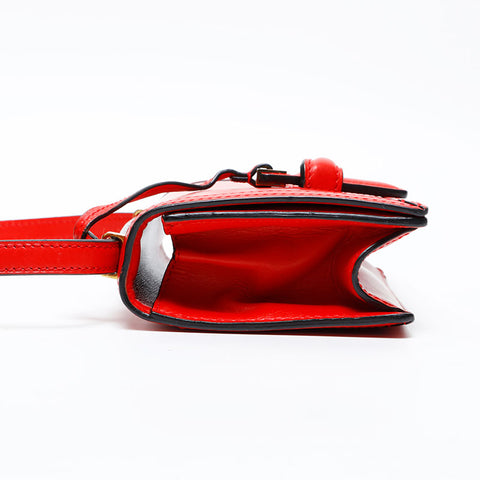 LOEWE Barcelona Leather Shoulder Bag Red WS20674