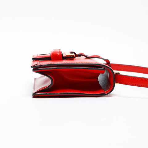 LOEWE Barcelona Leather Shoulder Bag Red WS20674
