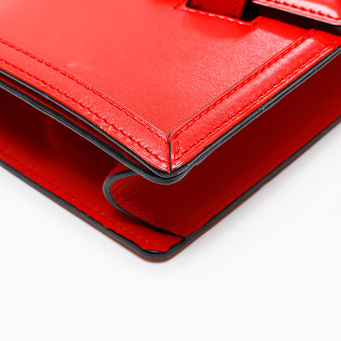 LOEWE Barcelona Leather Shoulder Bag Red WS20674