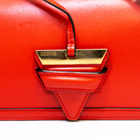 LOEWE Barcelona Leather Shoulder Bag Red WS20674