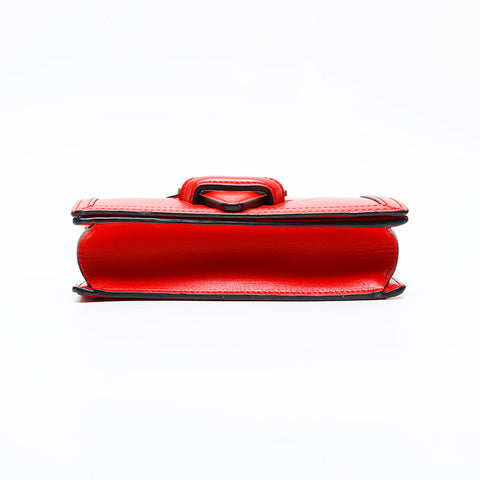 LOEWE Barcelona Leather Shoulder Bag Red WS20674