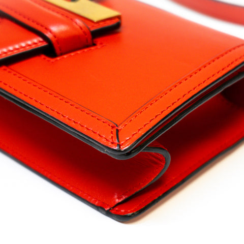LOEWE Barcelona Leather Shoulder Bag Red WS20674