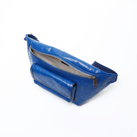 GUCCI Perforated GG Monogram Supreme Waist bag blue WS20676
