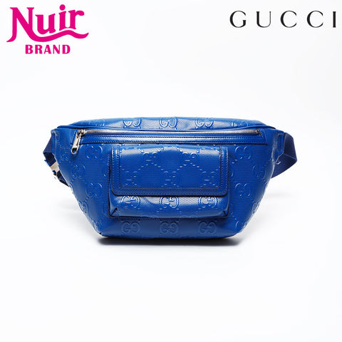 GUCCI Perforated GG Monogram Supreme Waist bag blue WS20676