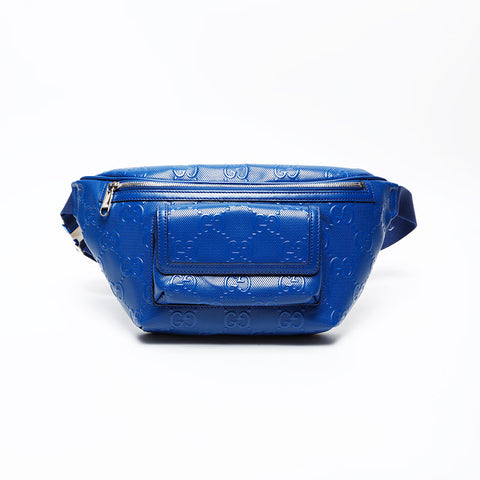 GUCCI Perforated GG Monogram Supreme Waist bag blue WS20676