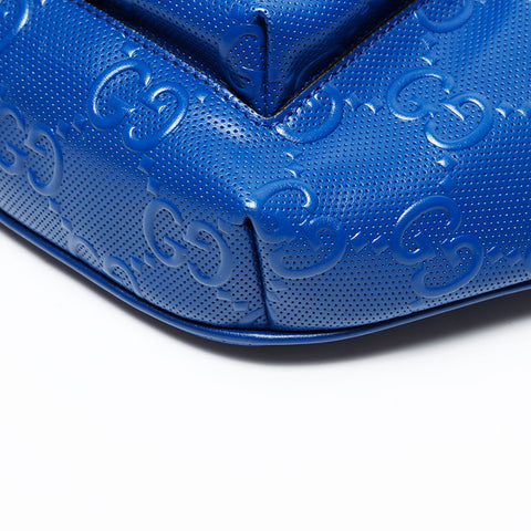 GUCCI Perforated GG Monogram Supreme Waist bag blue WS20676