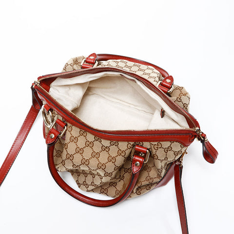 GUCCI GG Canvas Sukey 2way Handbag Brown WS20677