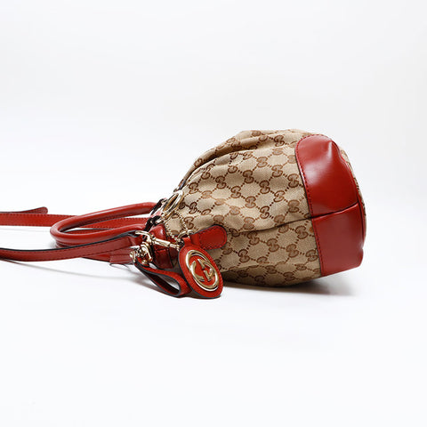 GUCCI GG Canvas Sukey 2way Handbag Brown WS20677