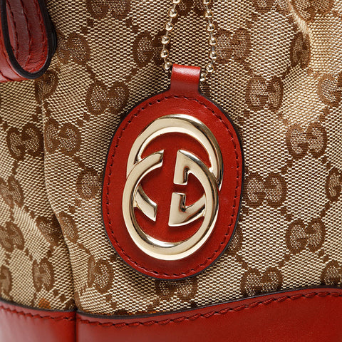 GUCCI GG Canvas Sukey 2way Handbag Brown WS20677