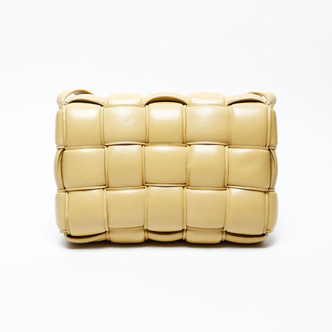 BOTTEGAVENETA INTRECCIATO Cassette Padded Shoulder Bag yellow WS20678