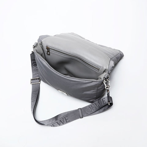 LOEWE Nylon Puffer Goya Shoulder Bag gray WS20679
