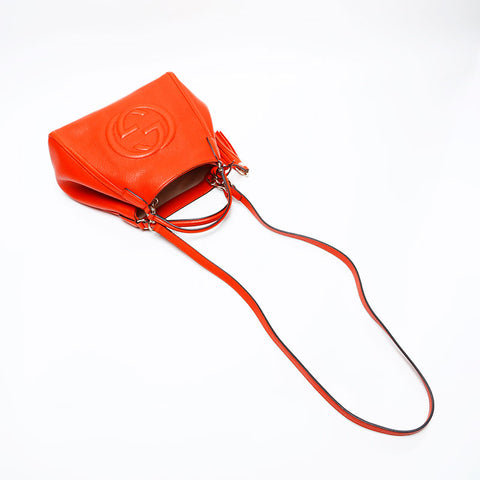 GUCCI soho tassel leather Handbag Orange WS20683