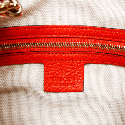 GUCCI soho tassel leather Handbag Orange WS20683