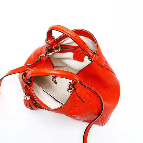 GUCCI soho tassel leather Handbag Orange WS20683