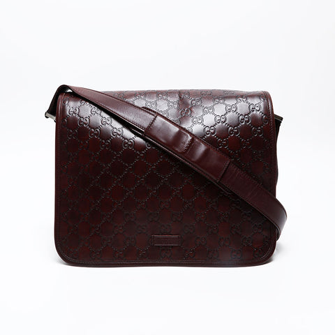 GUCCI GG Supreme Messenger Shoulder Bag Brown WS20684