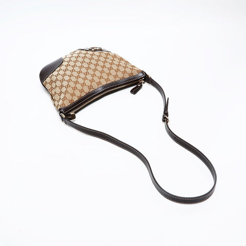 GUCCI GG Canvas Interlocking Hearts Shoulder Bag Brown WS20685
