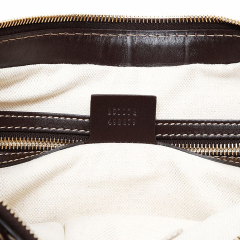 GUCCI GG Canvas Interlocking Hearts Shoulder Bag Brown WS20685