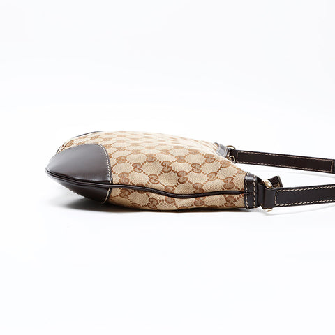 GUCCI GG Canvas Interlocking Hearts Shoulder Bag Brown WS20685