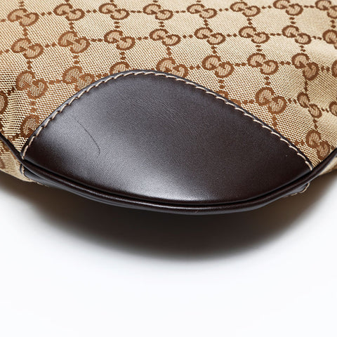 GUCCI GG Canvas Interlocking Hearts Shoulder Bag Brown WS20685