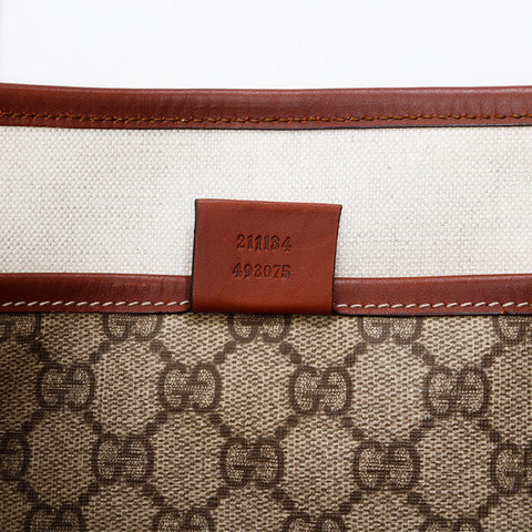 GUCCI GG Supreme PVC Tote Bag Brown WS20687