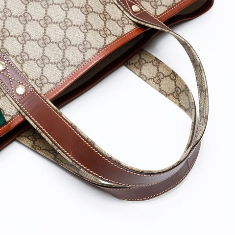 GUCCI GG Supreme PVC Tote Bag Brown WS20687