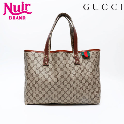 GUCCI GG Supreme PVC Tote Bag Brown WS20687
