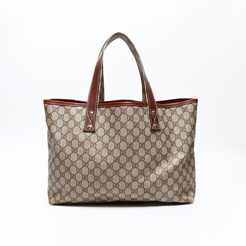 GUCCI GG Supreme PVC Tote Bag Brown WS20687