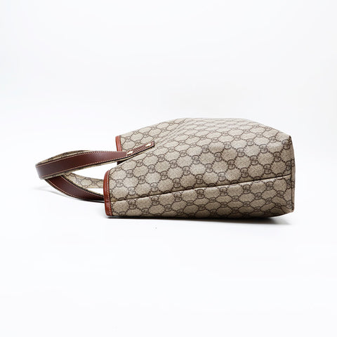 GUCCI GG Supreme PVC Tote Bag Brown WS20687