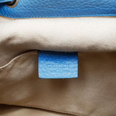 GUCCI Leather bamboo Backpack Â· Daypack blue WS20688