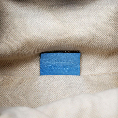 GUCCI Leather bamboo Backpack Â· Daypack blue WS20688