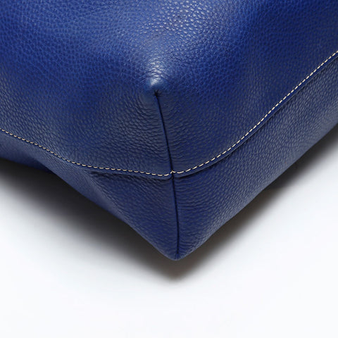 PRADA Leather 2way Tote Bag blue WS20689