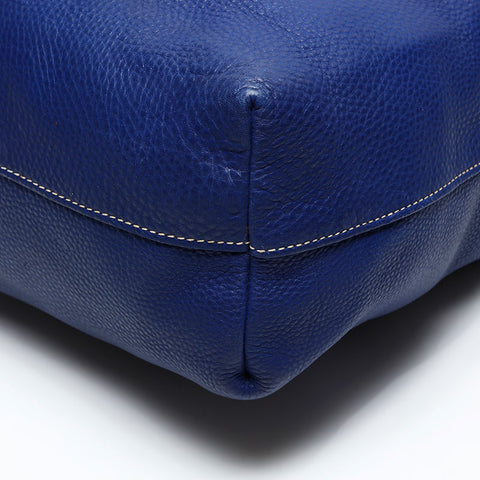 PRADA Leather 2way Tote Bag blue WS20689