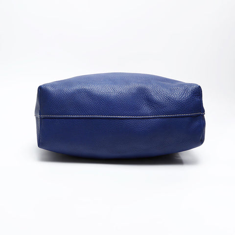 PRADA Leather 2way Tote Bag blue WS20689