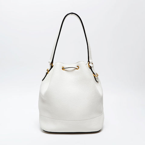 PRADA leather drawstring Handbag white WS20692
