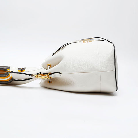 PRADA leather drawstring Handbag white WS20692