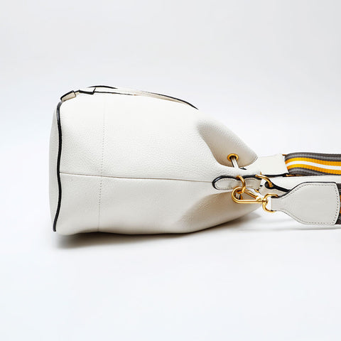 PRADA leather drawstring Handbag white WS20692