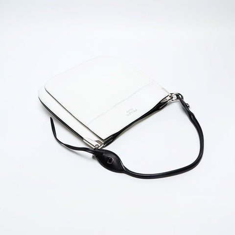 PRADA Leather Maggit Shoulder Bag white WS20693