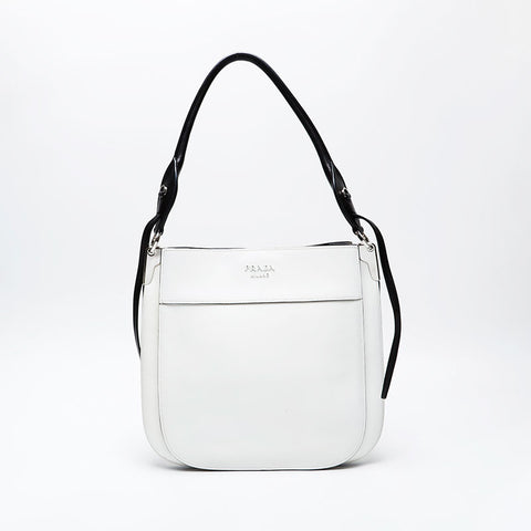 PRADA Leather Maggit Shoulder Bag white WS20693