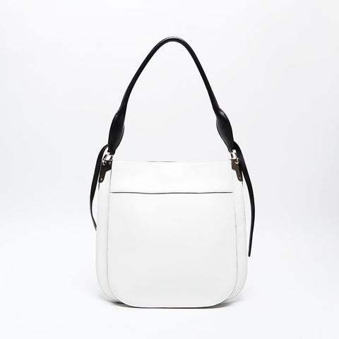PRADA Leather Maggit Shoulder Bag white WS20693