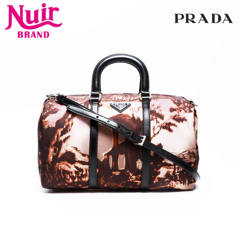 PRADA Nylon 2way Boston bag Boston bag Brown WS20694